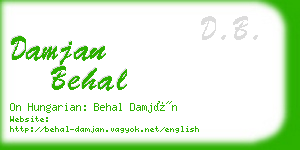 damjan behal business card
